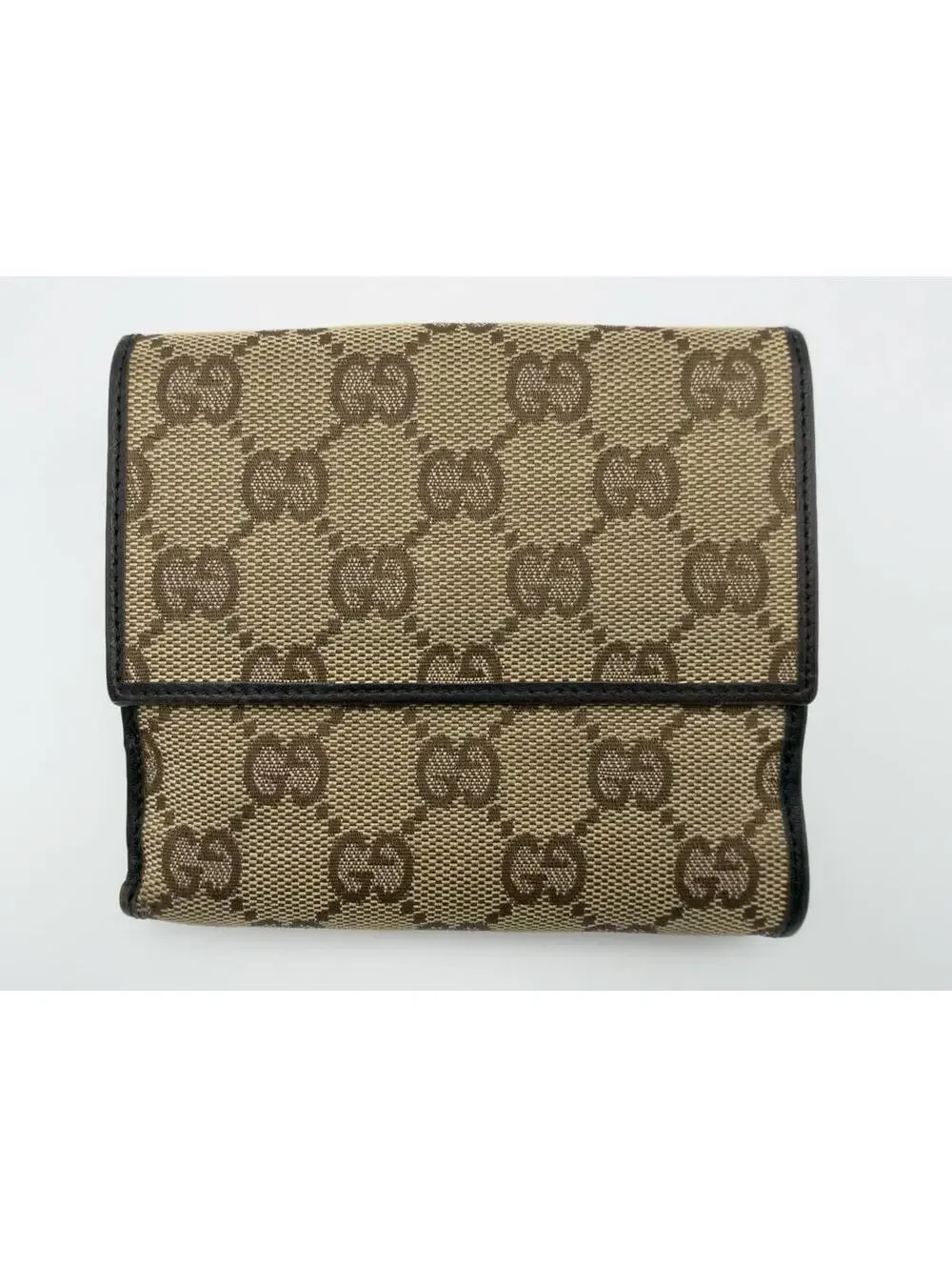Authentic Gucci Brown Horsebit GG Supreme Bifold Wallet Canvas Leather + COA